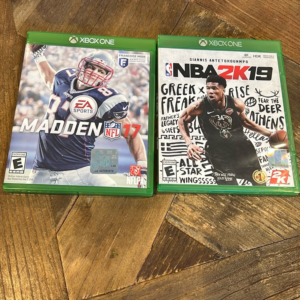 Xbox One NBA 2K 19 Madden, NFL 17 games lot